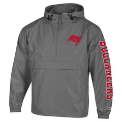 Tampa Bay Buccaneers Champion Packable Windbreaker Half-Zip Jacket Pewter - NFL
