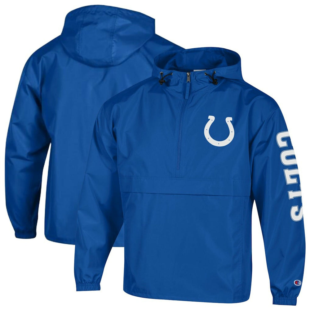 Indianapolis Colts Champion Packable Windbreaker Half-Zip Jacket Royal - NFL