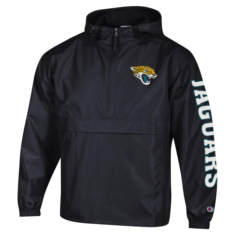 Jacksonville Jaguars Champion Packable Windbreaker Half-Zip Jacket Black - NFL