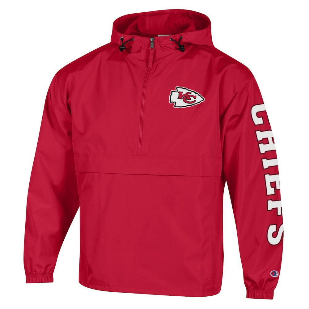Kansas City Chiefs Champion Packable Windbreaker Half-Zip Jacket Red - NFL