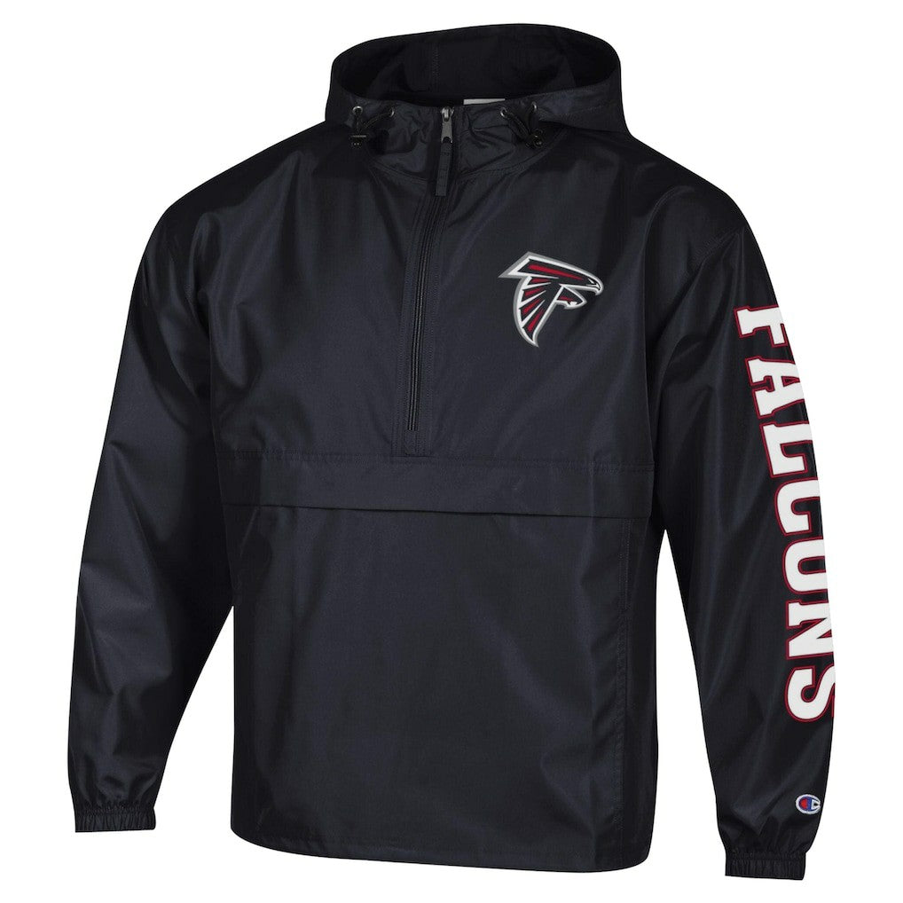Atlanta Falcons Champion Packable Windbreaker Half-Zip Jacket Black - NFL