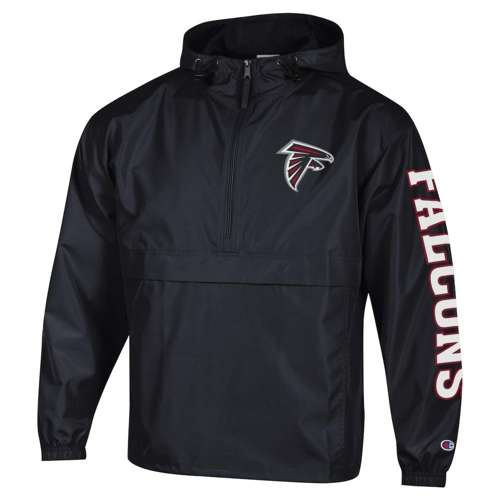 Atlanta Falcons Champion Packable Windbreaker Half-Zip Jacket Black - NFL