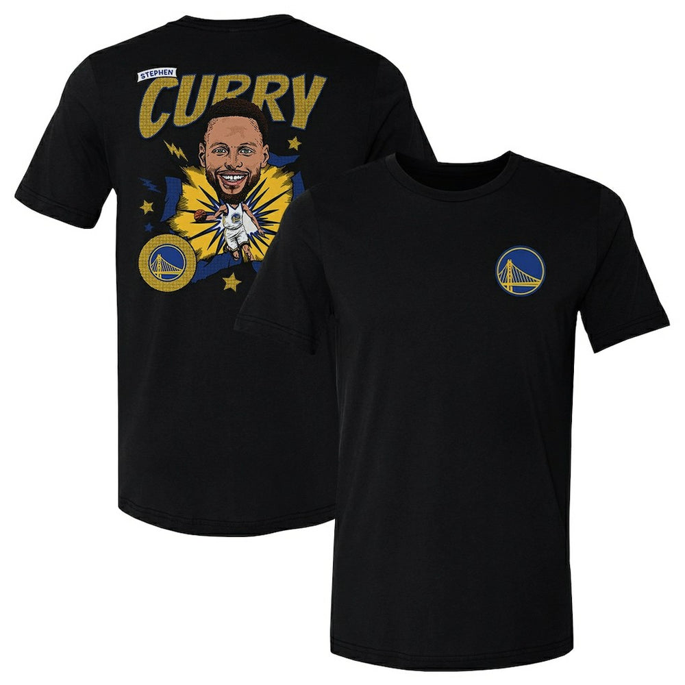 NBA - Stephen Curry Golden State Warriors 500 Level Caricature T-Shirt - Black
