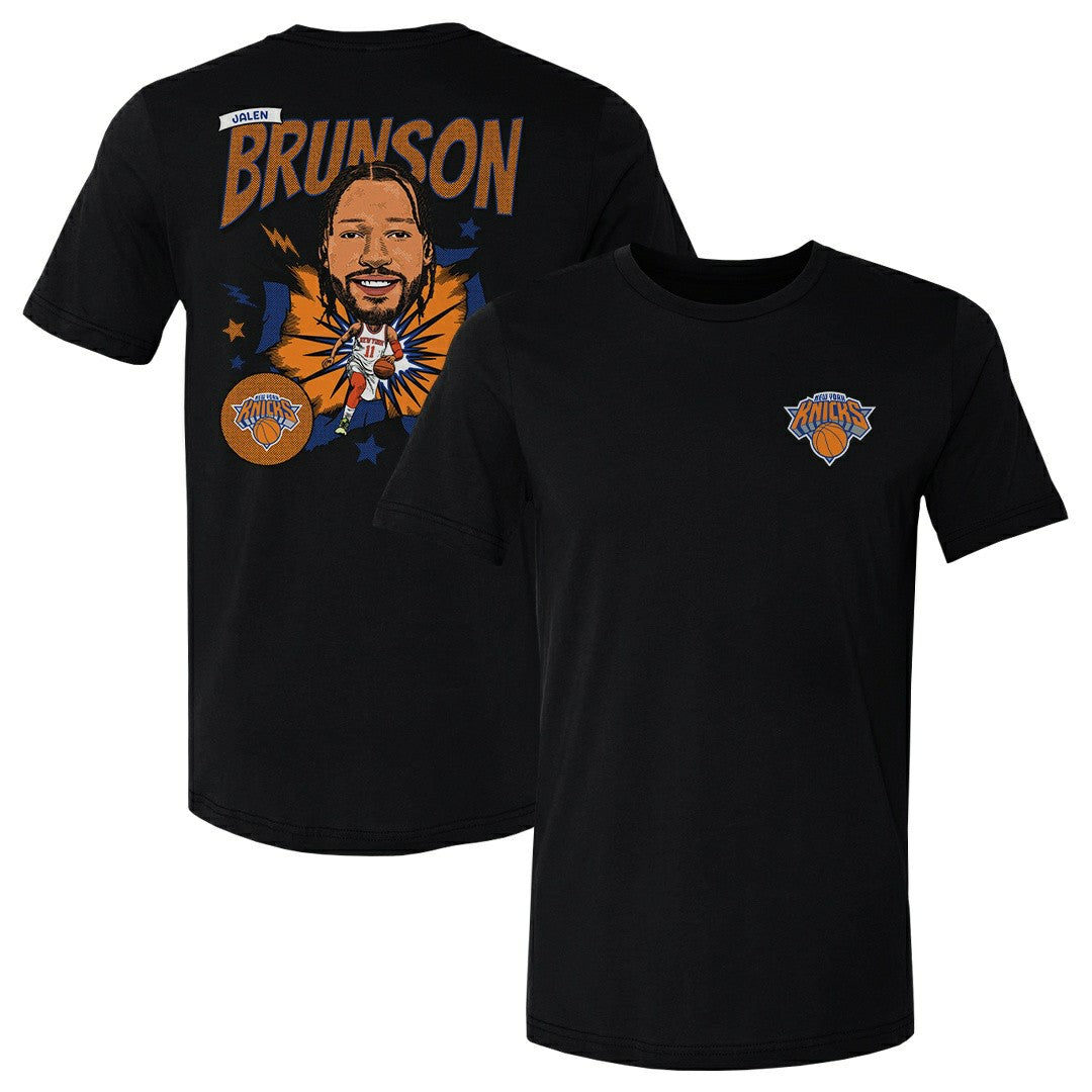 NBA - Jalen Brunson New York Knicks 500 Level Caricature T-Shirt - Black