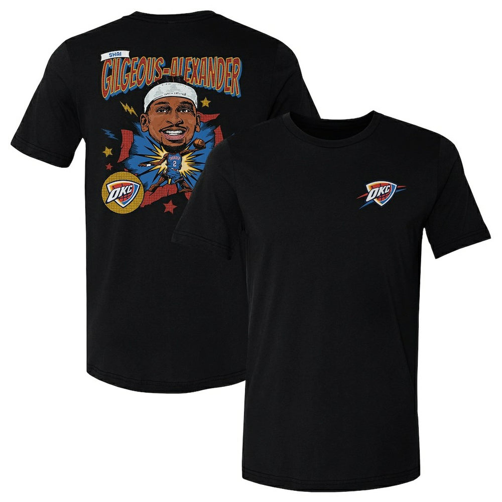 NBA - Shai Gilgeous-Alexander Oklahoma City Thunder 500 Level Caricature T-Shirt - Black