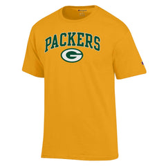 Green Bay Packers Champion Arch Over Logo T-Shirt Gold - NFL
