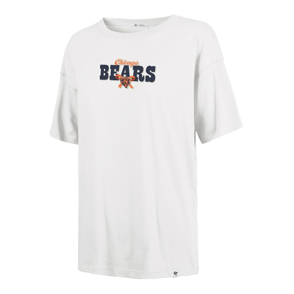 Chicago Bears '47 Women's Bow & Banner Sadie T-Shirt White - 47 brand