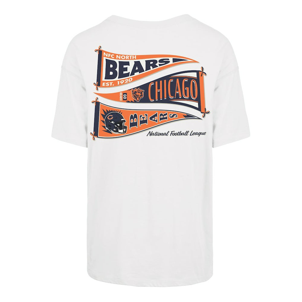 Chicago Bears '47 Women's Bow & Banner Sadie T-Shirt White - 47 brand