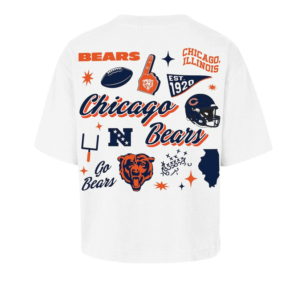 Chicago Bears '47 Women's Collage Script Reed City T-Shirt White - 47 brand
