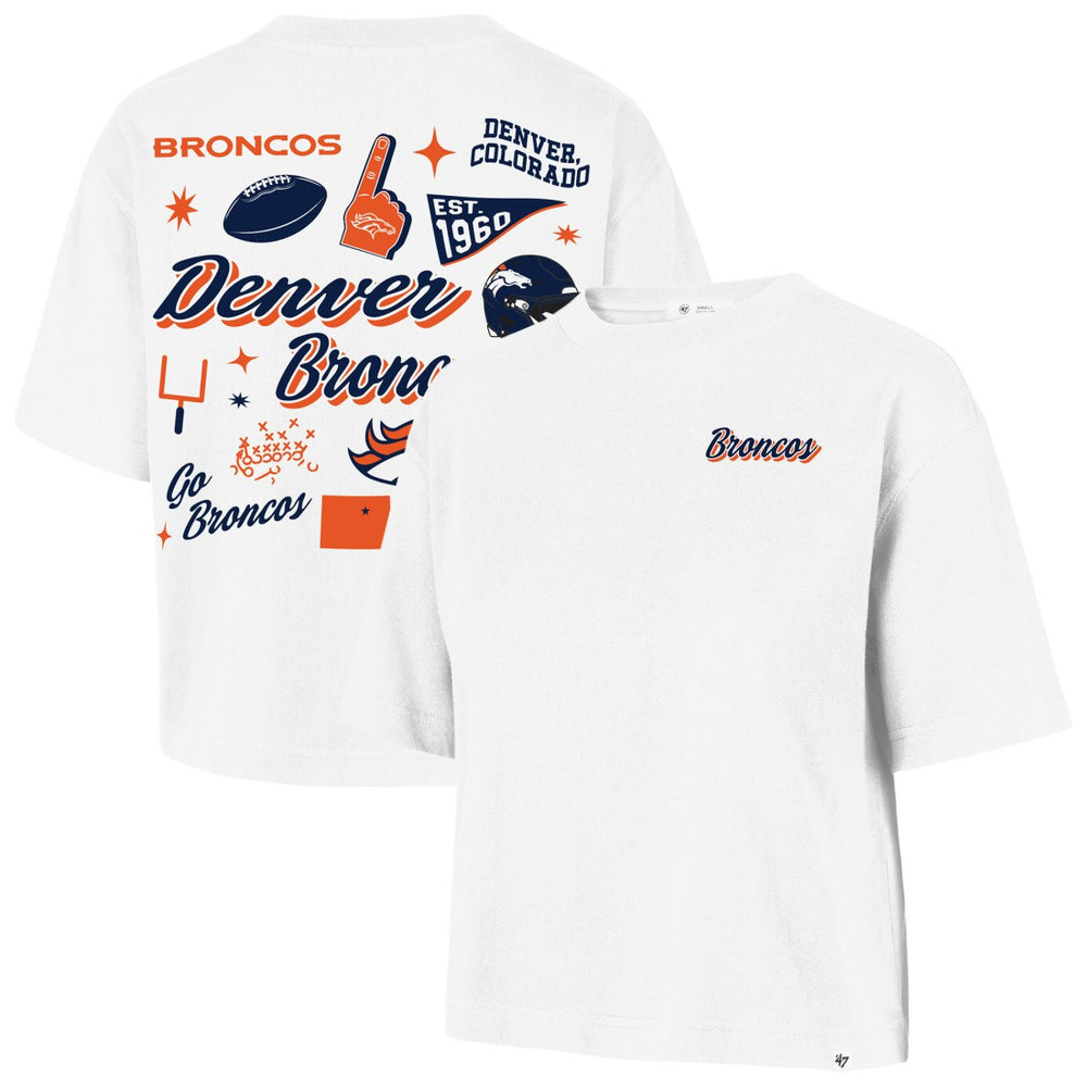 Denver Broncos '47 Women's Collage Script Reed City T-Shirt White - 47 brand
