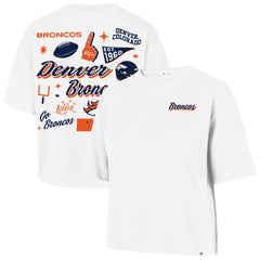 Denver Broncos '47 Women's Collage Script Reed City T-Shirt White - 47 brand