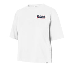 New England Patriots '47 Women's Collage Script Reed City T-Shirt White - 47 brand