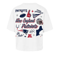 New England Patriots '47 Women's Collage Script Reed City T-Shirt White - 47 brand