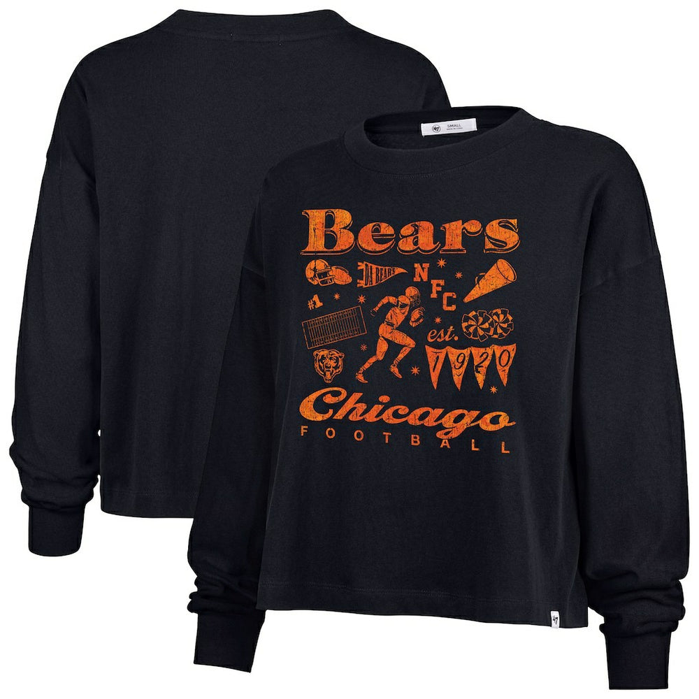 Chicago Bears '47 Women's Team Collage Sydney Long Sleeve T-Shirt Navy - 47 brand