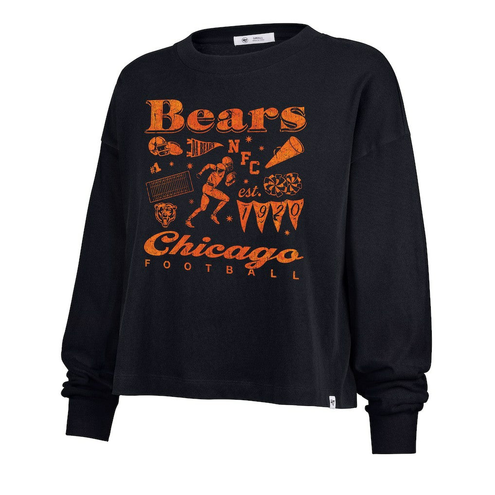 Chicago Bears '47 Women's Team Collage Sydney Long Sleeve T-Shirt Navy - 47 brand
