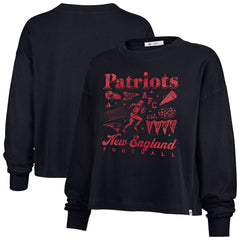 New England Patriots '47 Women's Team Collage Sydney Long Sleeve T-Shirt Navy - 47 brand