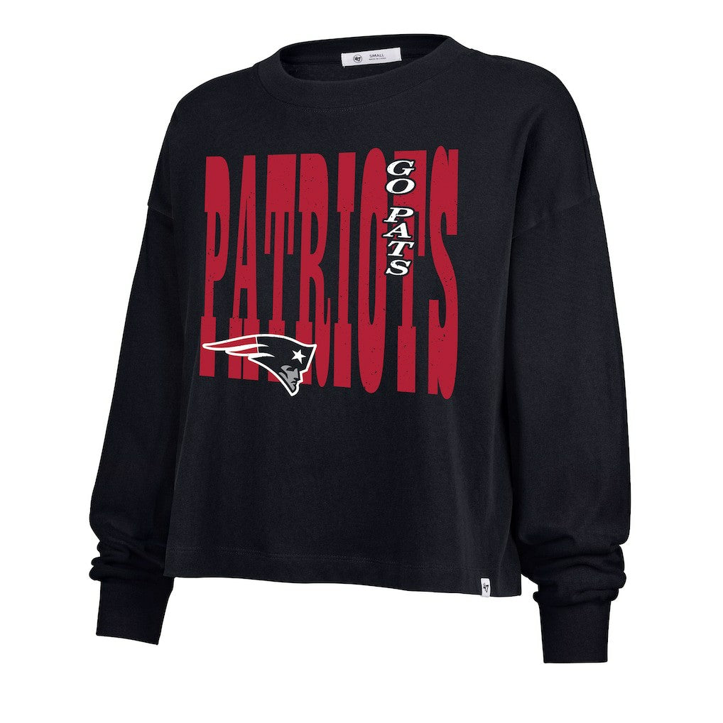 New England Patriots '47 Women's Stacked Sydney Long Sleeve T-Shirt Navy - 47 brand