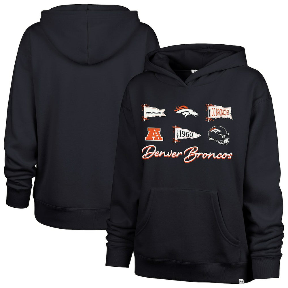 Denver Broncos '47 Women's Bow & Banners Naomi Hoodie Navy - 47 brand