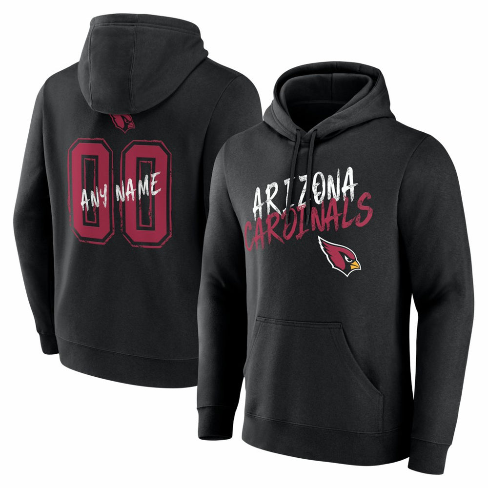 Arizona Cardinals Hustle Personalized Name & Number Hoodie Black - NFL