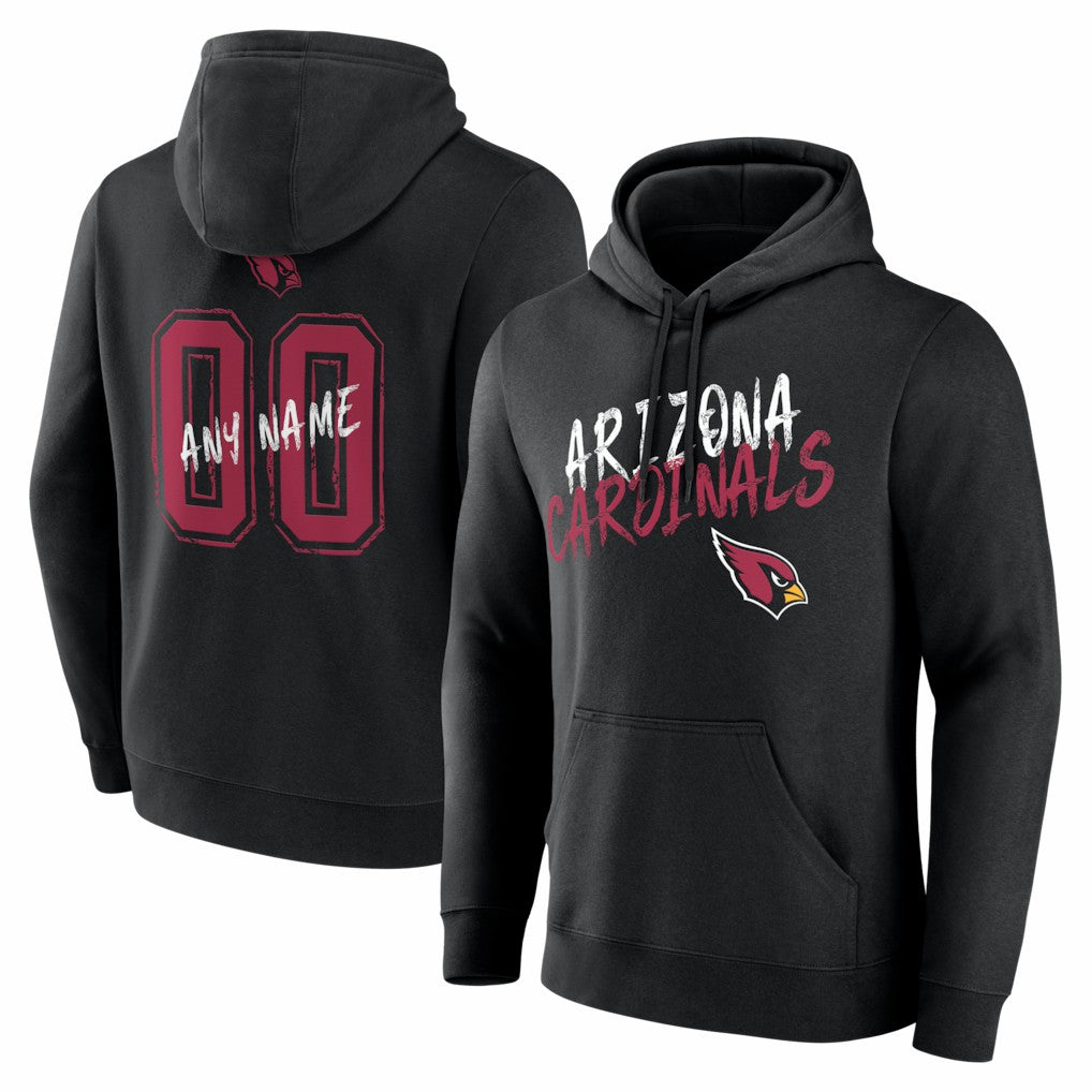 Arizona Cardinals Hustle Personalized Name & Number Hoodie Black - NFL