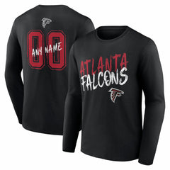 Atlanta Falcons Hustle Personalized Name & Number Long Sleeve T-Shirt Black - NFL