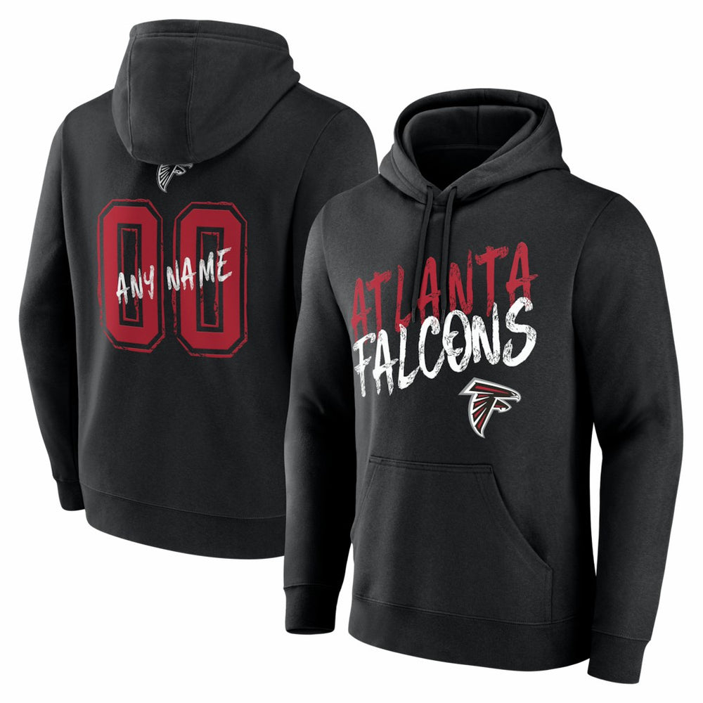 Atlanta Falcons Hustle Personalized Name & Number Hoodie Black - NFL