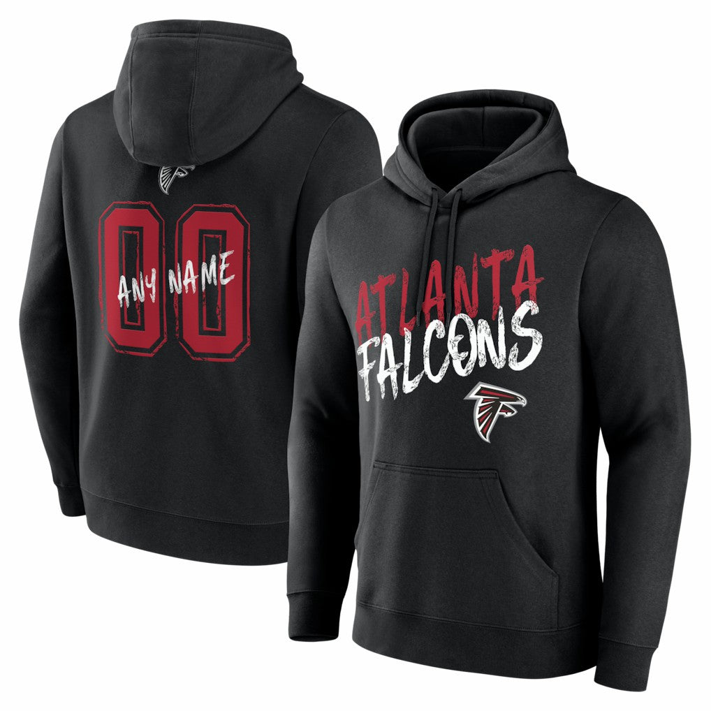 Atlanta Falcons Hustle Personalized Name & Number Hoodie Black - NFL