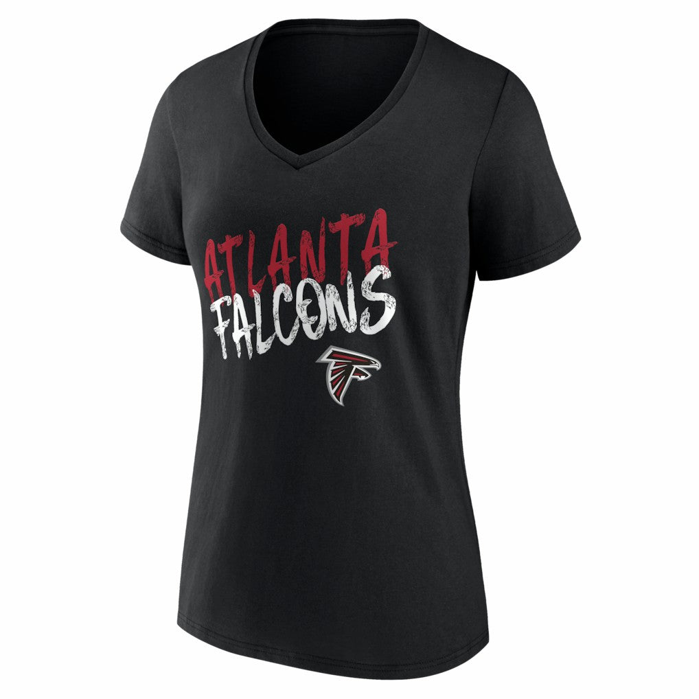 Atlanta Falcons Women's Hustle Personalized Name & Number V-Neck T-Shirt Black - NFL