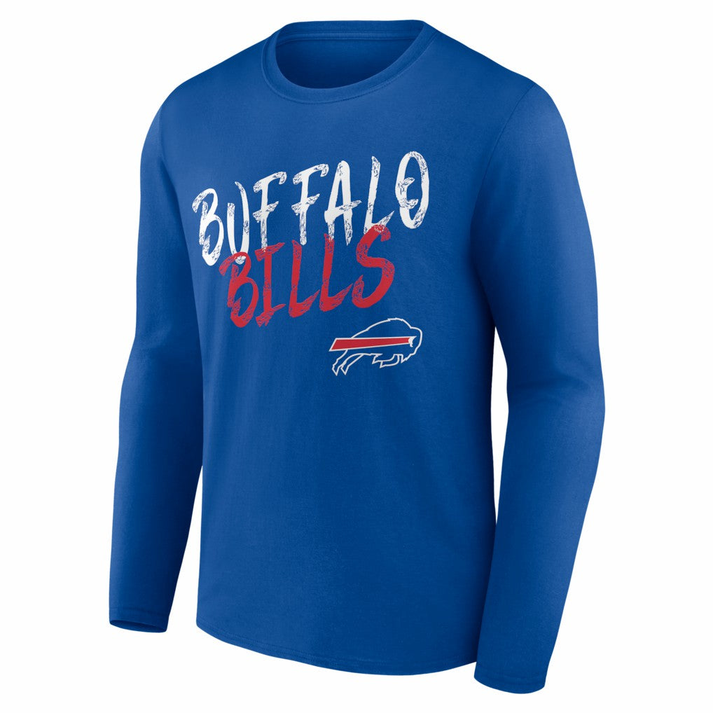 Buffalo Bills Hustle Personalized Name & Number Long Sleeve T-Shirt Royal - NFL
