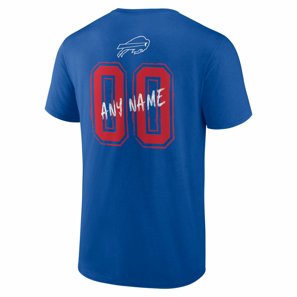 Buffalo Bills Hustle Personalized Name & Number T-Shirt Royal - NFL