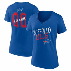 Buffalo Bills Women's Hustle Personalized Name & Number V-Neck T-Shirt Royal - NFL