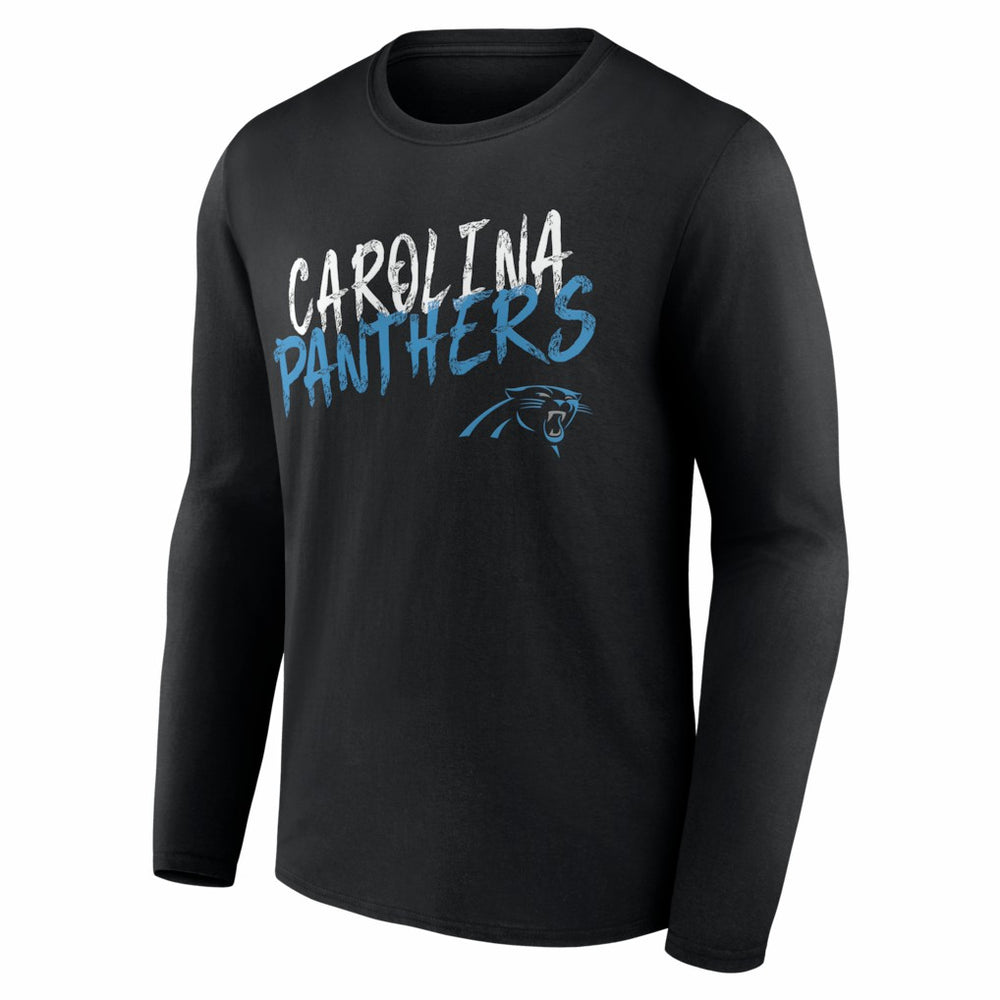 Carolina Panthers Hustle Personalized Name & Number Long Sleeve T-Shirt Black - NFL