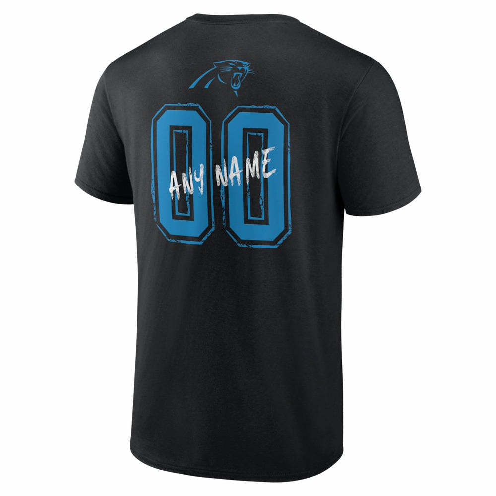 Carolina Panthers Hustle Personalized Name & Number T-Shirt Black - NFL