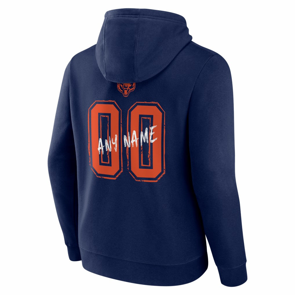 Chicago Bears Hustle Personalized Name & Number Hoodie Navy - NFL