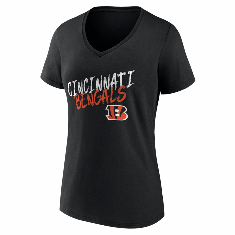 Cincinnati Bengals Women's Hustle Personalized Name & Number V-Neck T-Shirt Black - NFL