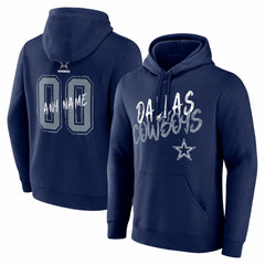 Dallas Cowboys Hustle Personalized Name & Number Hoodie Navy - NFL