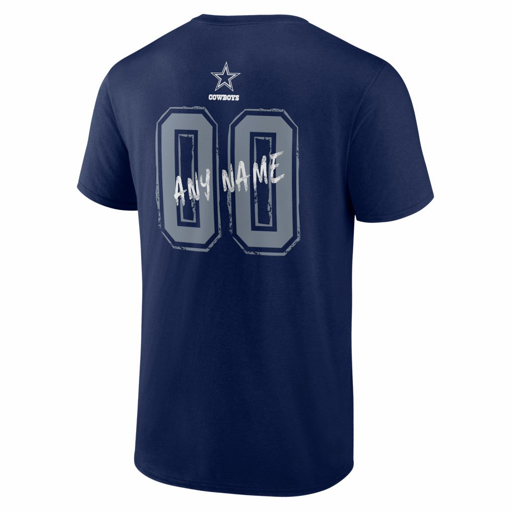 Dallas Cowboys Hustle Personalized Name & Number T-Shirt Navy - NFL