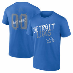 Detroit Lions Hustle Personalized Name & Number T-Shirt Blue - NFL