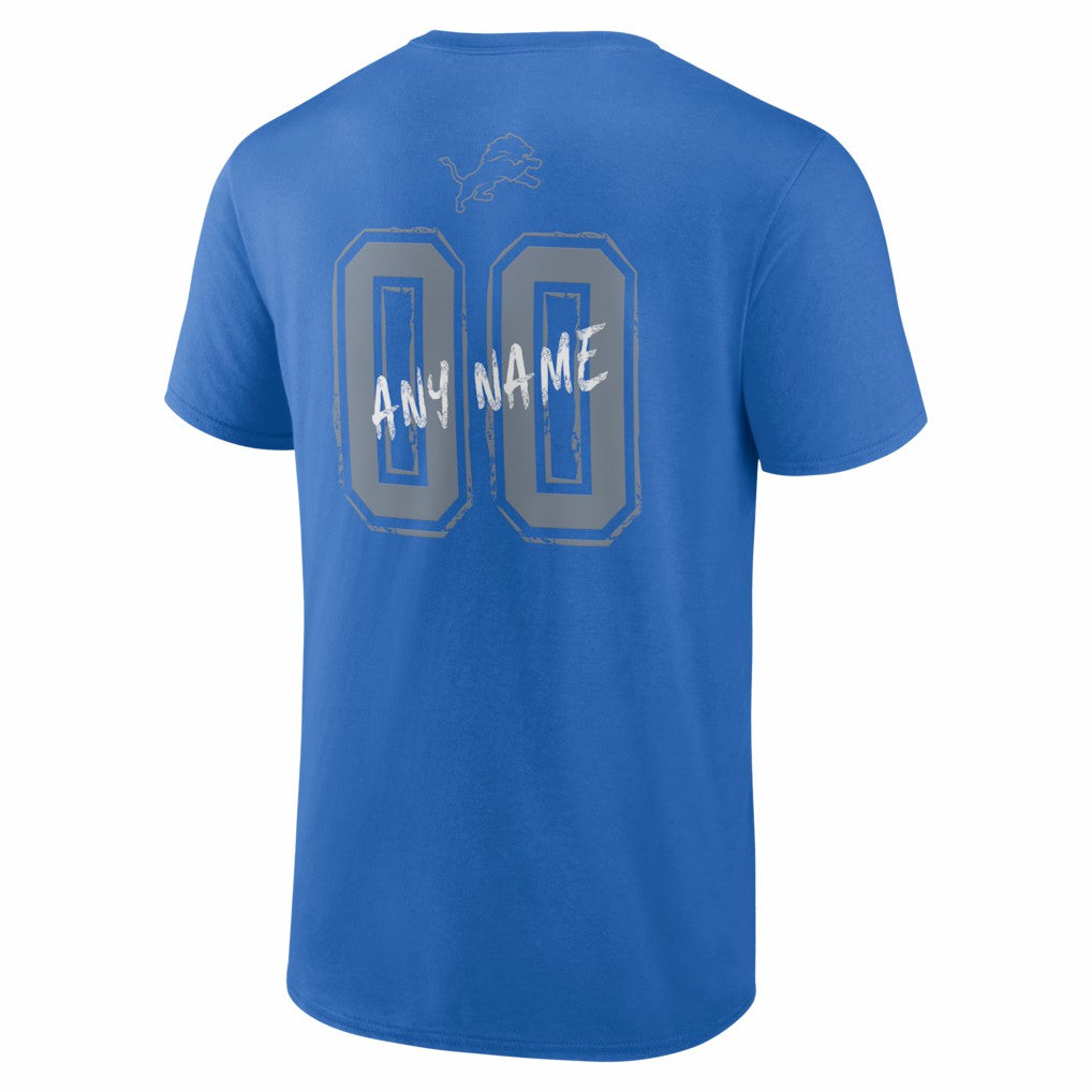Detroit Lions Hustle Personalized Name & Number T-Shirt Blue - NFL