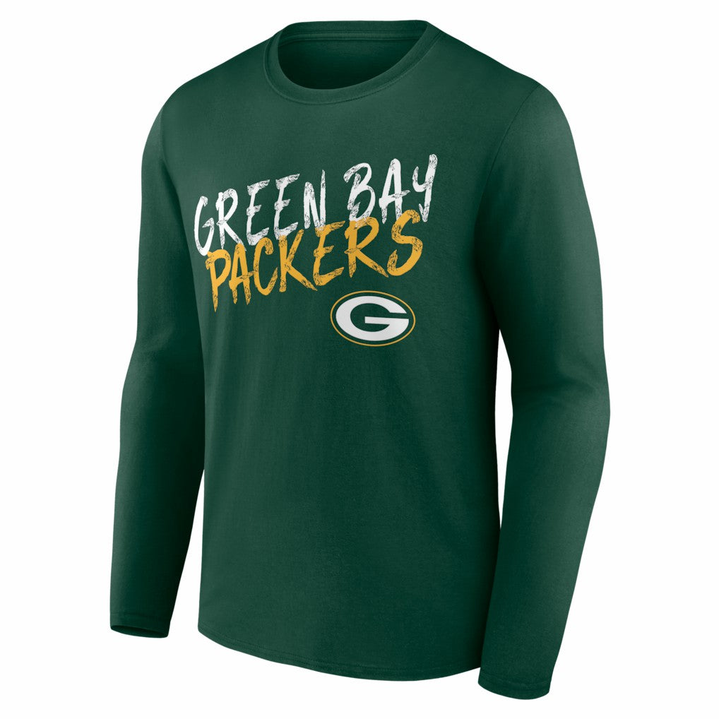 Green Bay Packers Hustle Personalized Name & Number Long Sleeve T-Shirt Green - NFL