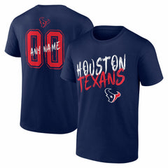 Houston Texans Hustle Personalized Name & Number T-Shirt Navy - NFL
