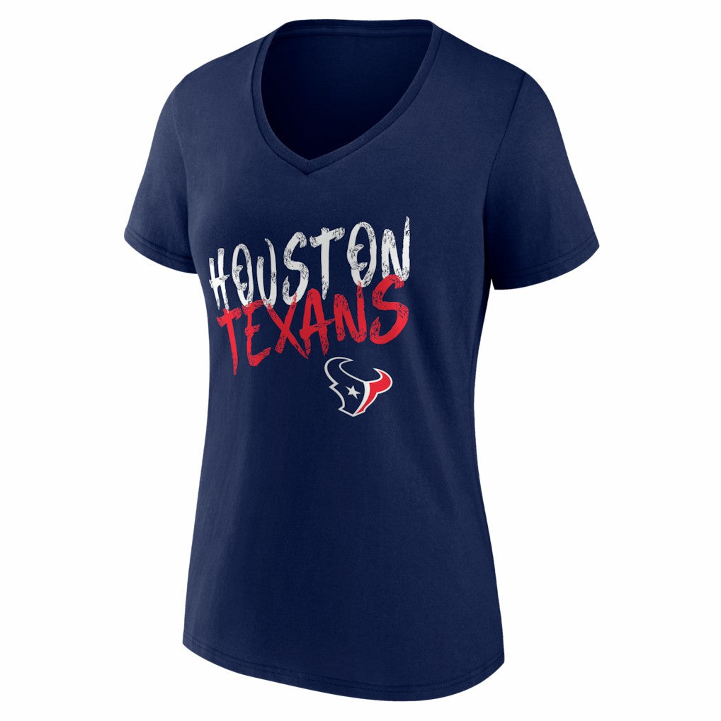 Houston Texans Women's Hustle Personalized Name & Number V-Neck T-Shirt Navy - NFL