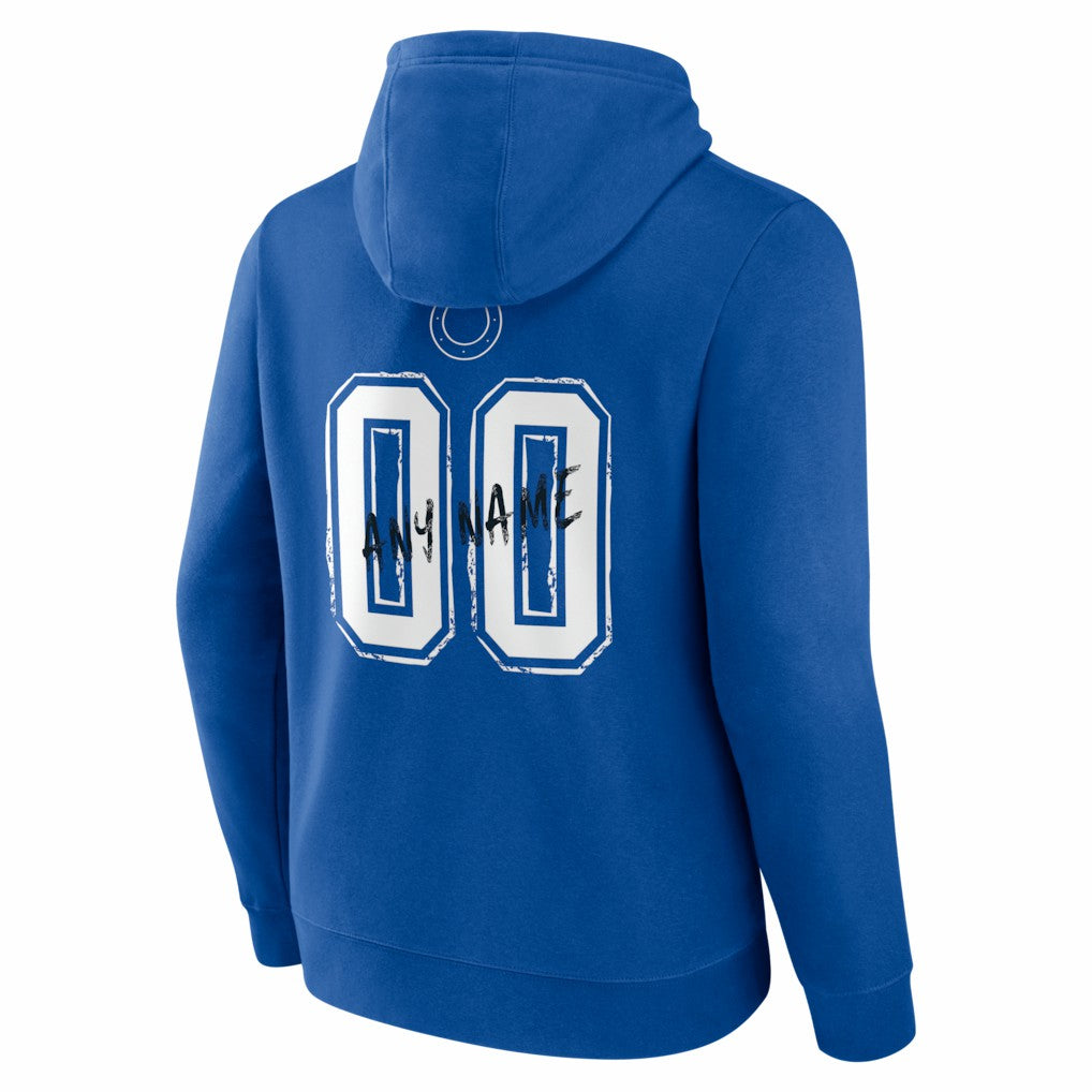 Indianapolis Colts Hustle Personalized Name & Number Hoodie Royal - NFL