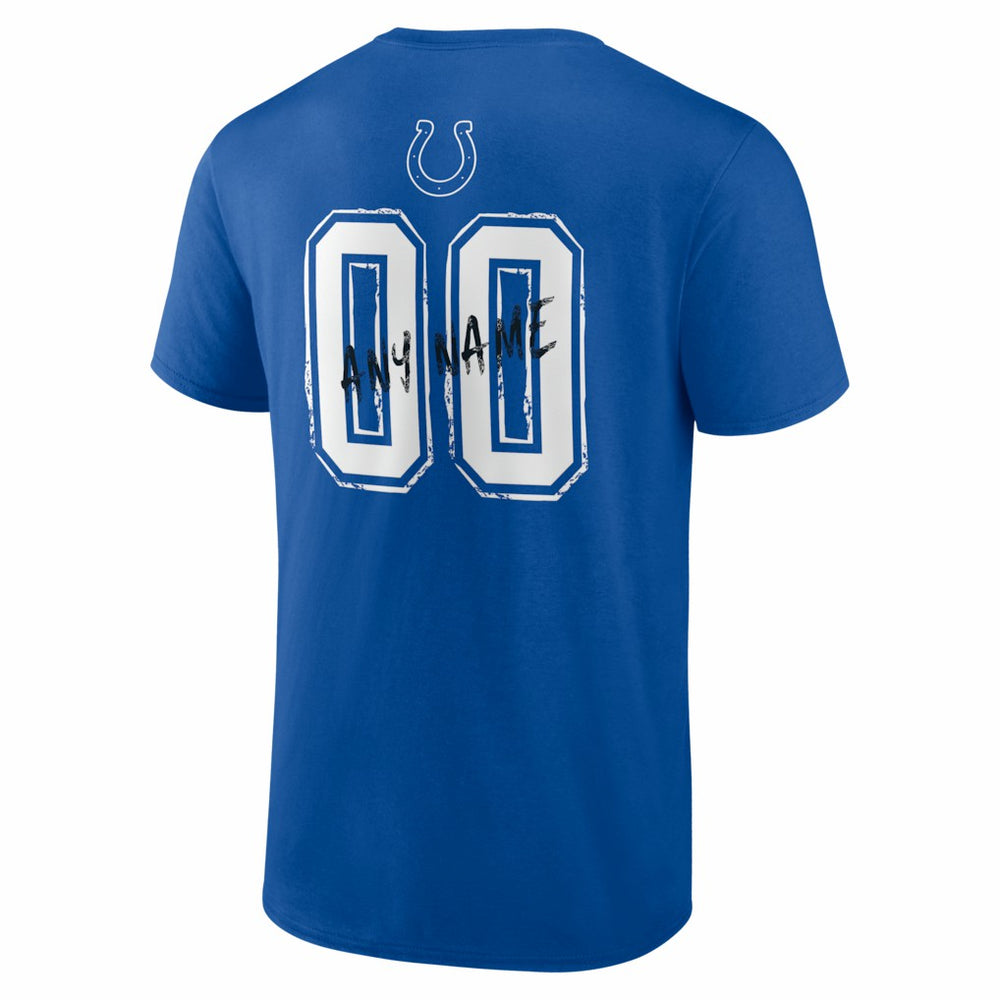Indianapolis Colts Hustle Personalized Name & Number T-Shirt Royal - NFL