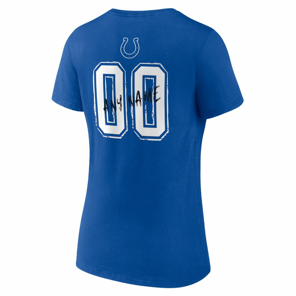 Indianapolis Colts Women's Hustle Personalized Name & Number V-Neck T-Shirt Royal - NFL
