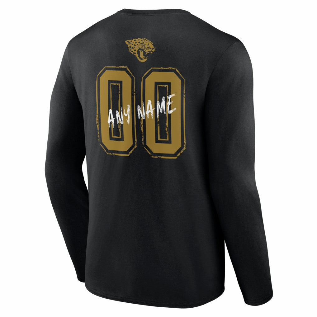Jacksonville Jaguars Hustle Personalized Name & Number Long Sleeve T-Shirt Black - NFL