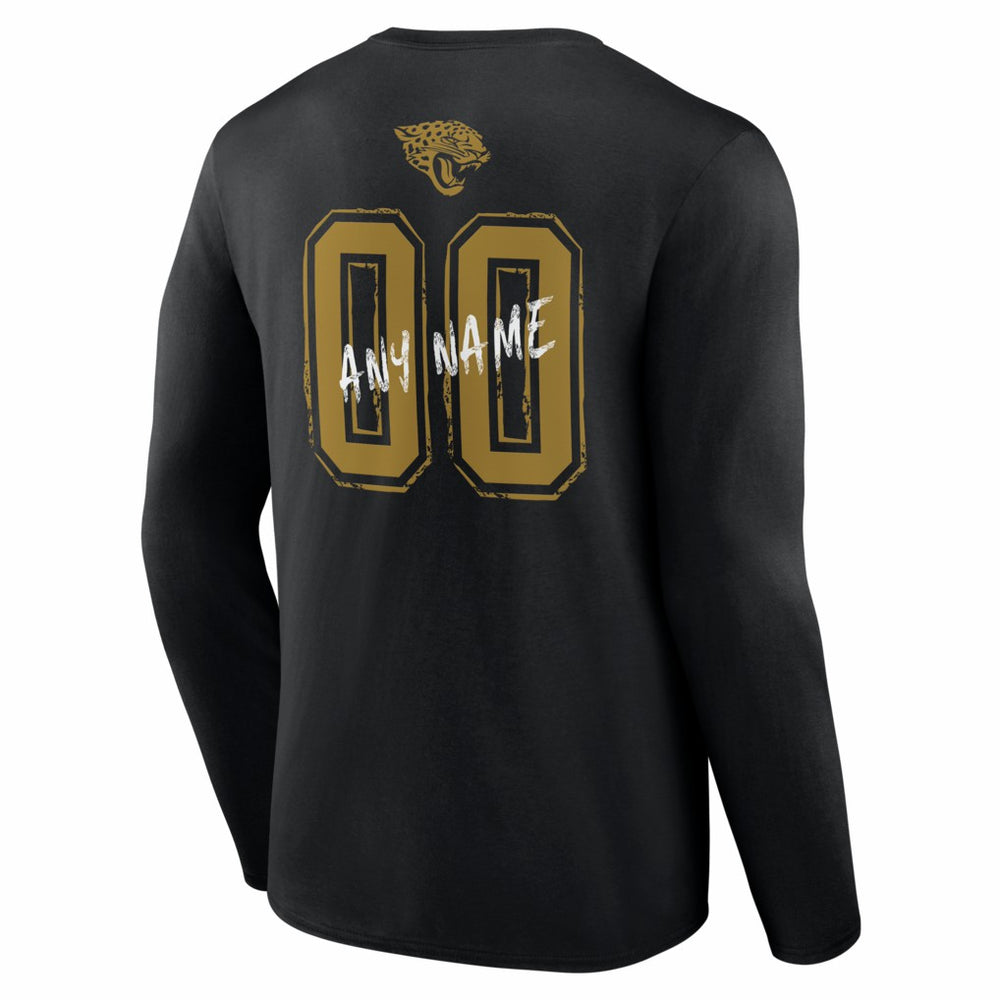 Jacksonville Jaguars Hustle Personalized Name & Number Long Sleeve T-Shirt Black - NFL