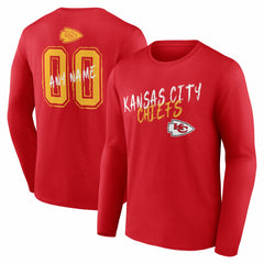 Kansas City Chiefs Hustle Personalized Name & Number Long Sleeve T-Shirt Red - NFL