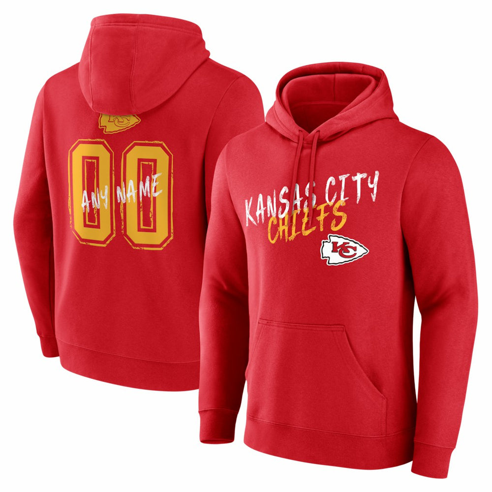 Kansas City Chiefs Hustle Personalized Name & Number Hoodie Red - NFL