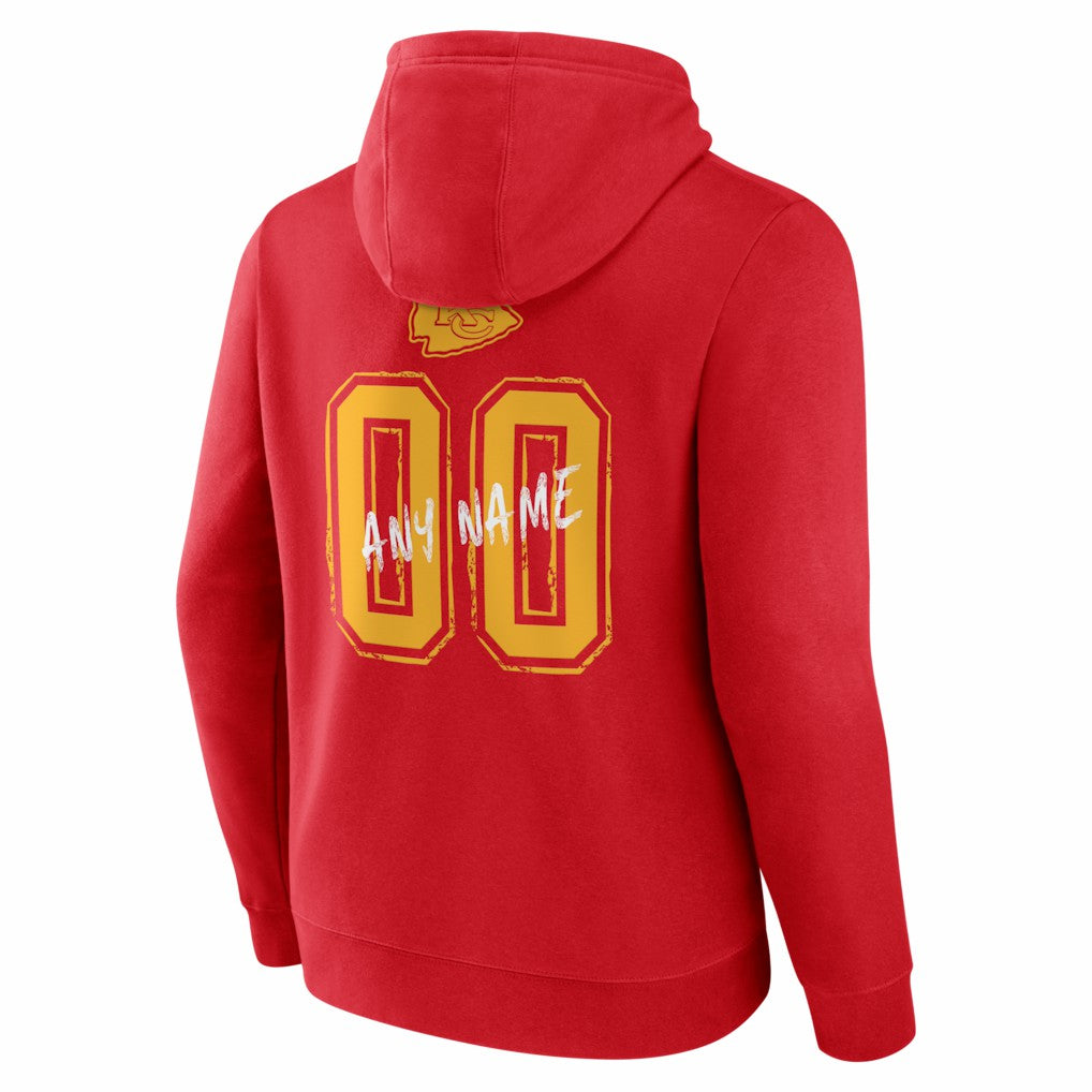 Kansas City Chiefs Hustle Personalized Name & Number Hoodie Red - NFL
